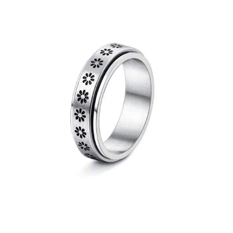 Drehbarer Spinnerring aus Edelstahl, Mondsterne, Ringe zur Linderung von Angstzuständen - tip-shop