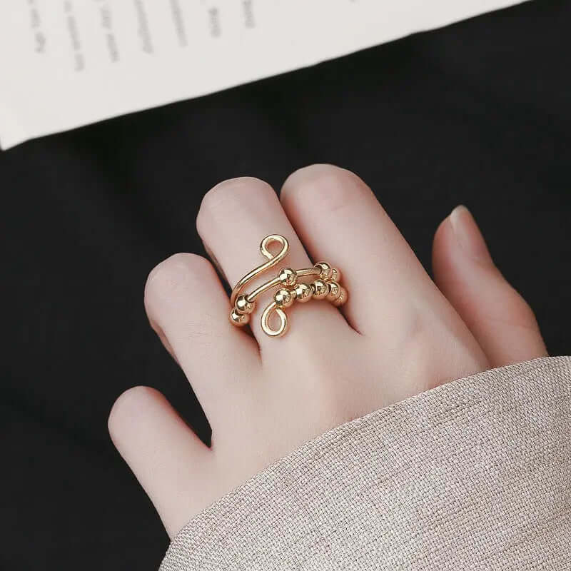 Rotating Ring Double Layer Adjustable Decompression Color Retention Stress Anxiety Ring tip-shop