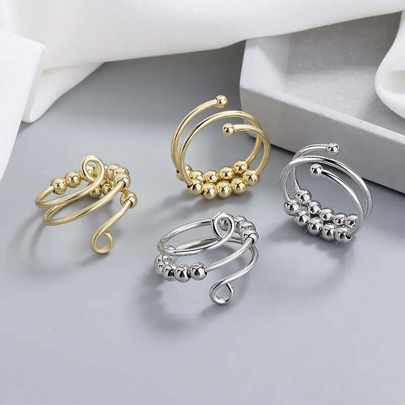 Rotating Ring Double Layer Adjustable Decompression Color Retention Stress Anxiety Ring tip-shop