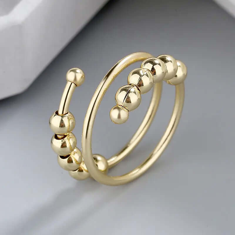 Rotating Ring Double Layer Adjustable Decompression Color Retention Stress Anxiety Ring tip-shop