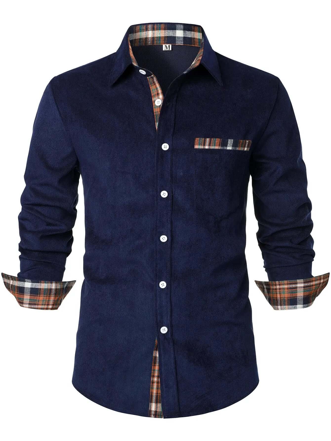 Men's Corduroy Red Plaid Plaid Casual Long Sleeve Hangzhou Qigang Trading Co., Ltd