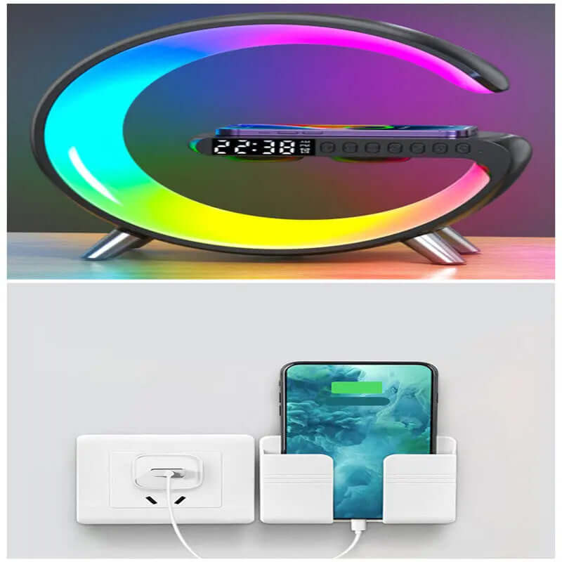 New Intelligent G Shaped LED Lamp Bluetooth Speake Wireless Charger Atmosphere Lamp App Control For Bedroom Home Decor Heyang Industrial Co., Ltd