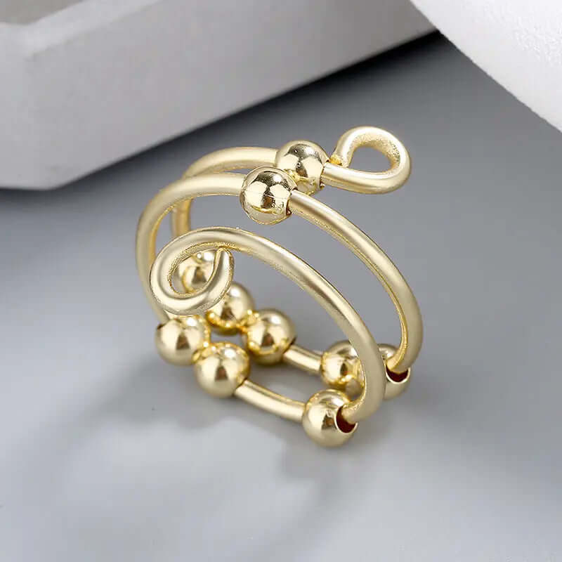 Rotating Ring Double Layer Adjustable Decompression Color Retention Stress Anxiety Ring tip-shop