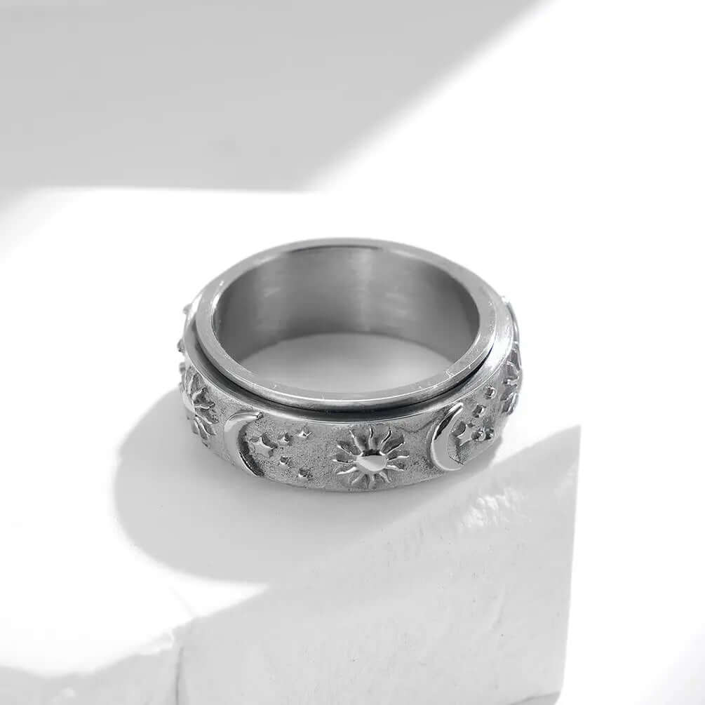 Stars Sun Moon Rotatable Titanium Steel Ring Ring Heyang Industrial Co., Ltd