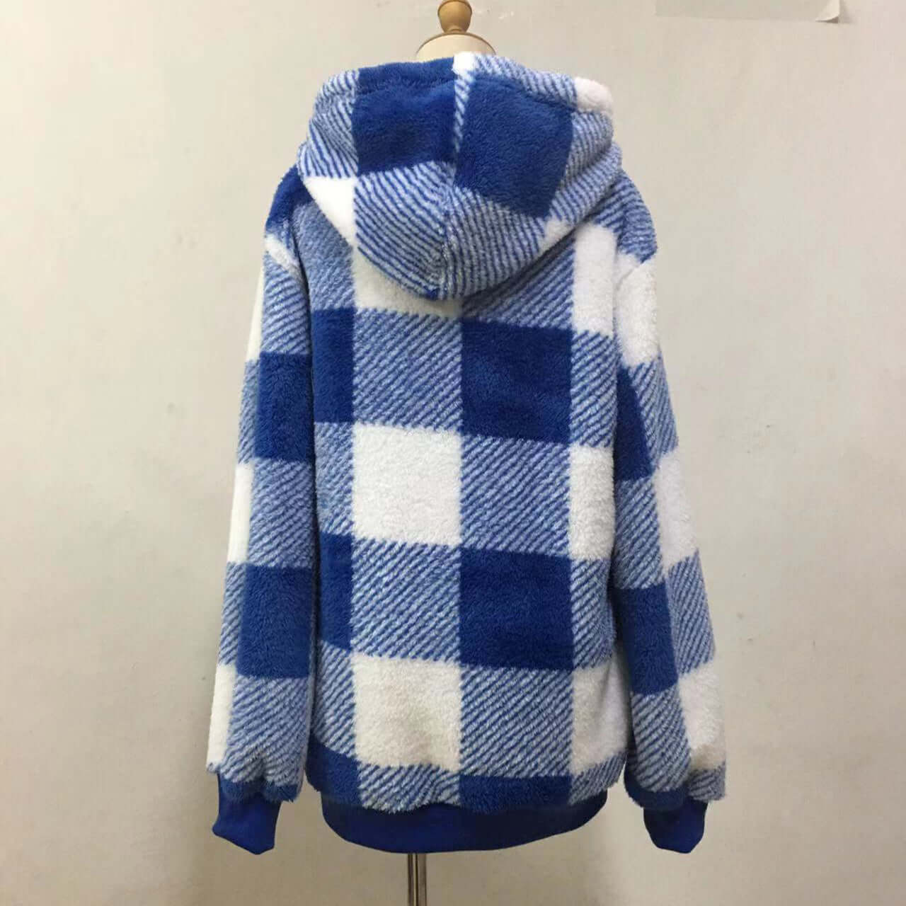 Fashion Plaid Hooded Sweatshirt With Pockets