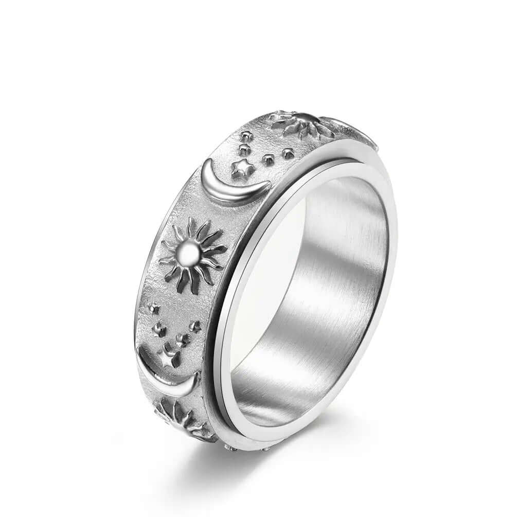 Stars Sun Moon Rotatable Titanium Steel Ring Ring Heyang Industrial Co., Ltd