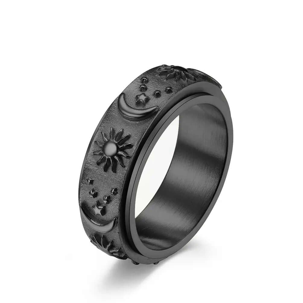 Stars Sun Moon Rotatable Titanium Steel Ring Ring Heyang Industrial Co., Ltd