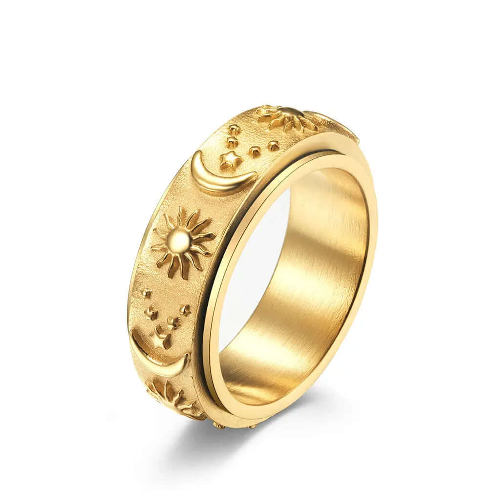 Stars Sun Moon Rotatable Titanium Steel Ring Ring Heyang Industrial Co., Ltd